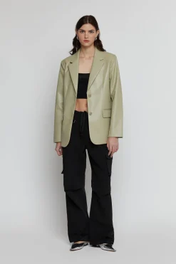 VEGAN LEATHER BLAZER