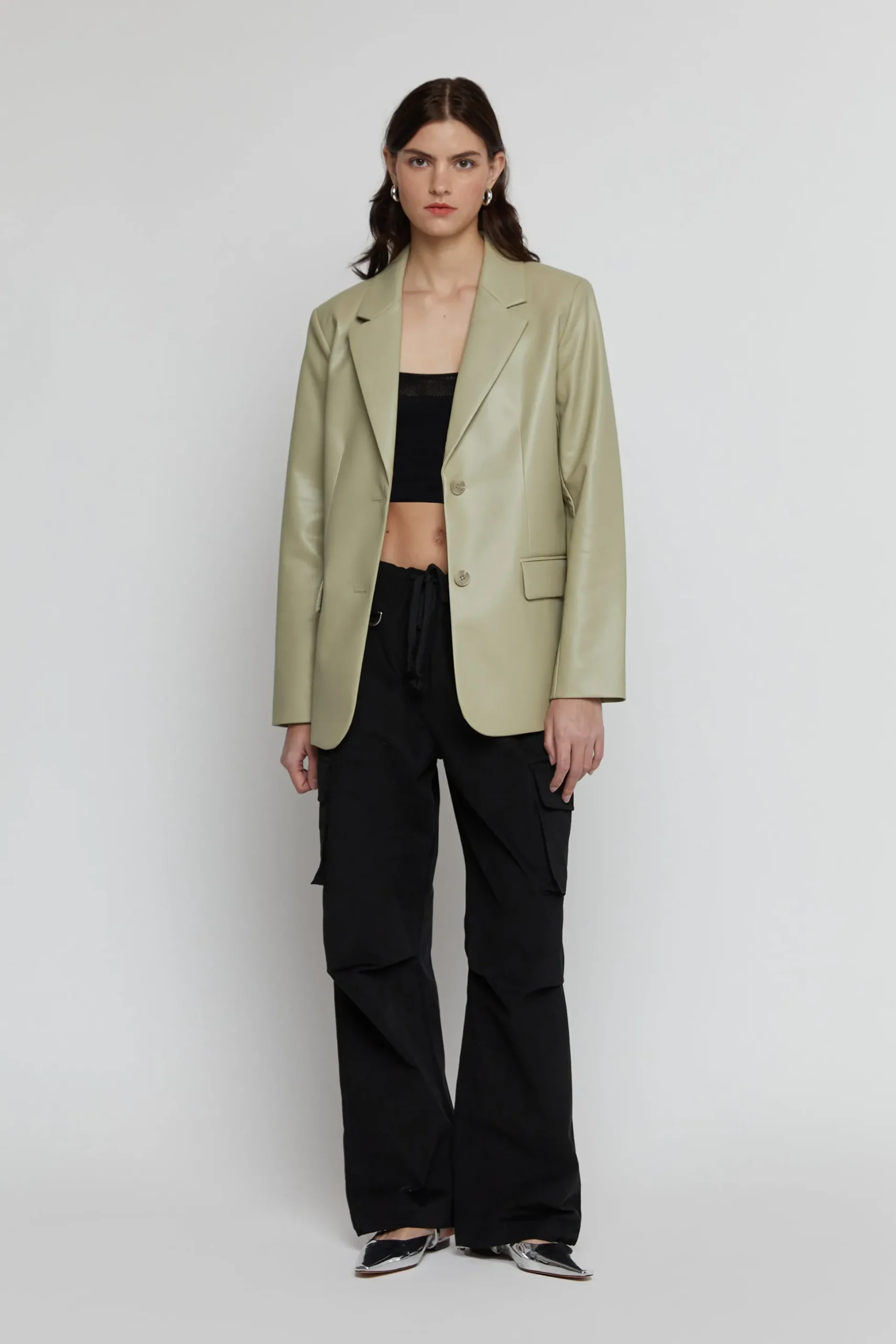 VEGAN LEATHER BLAZER