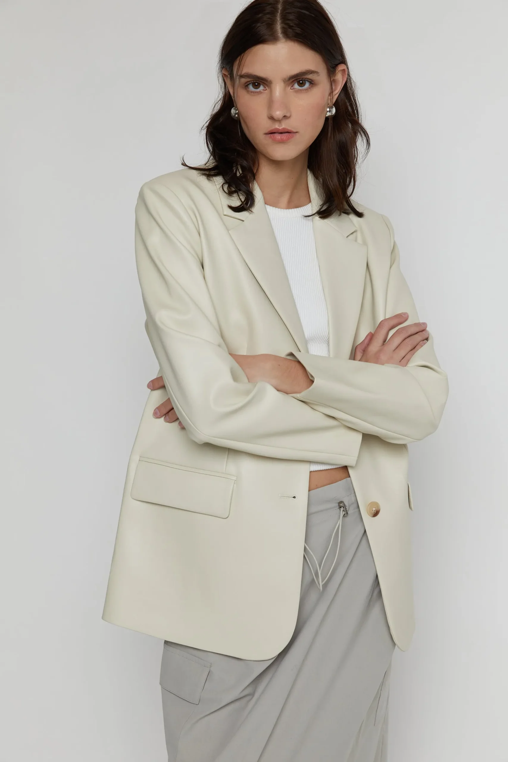 VEGAN LEATHER BLAZER