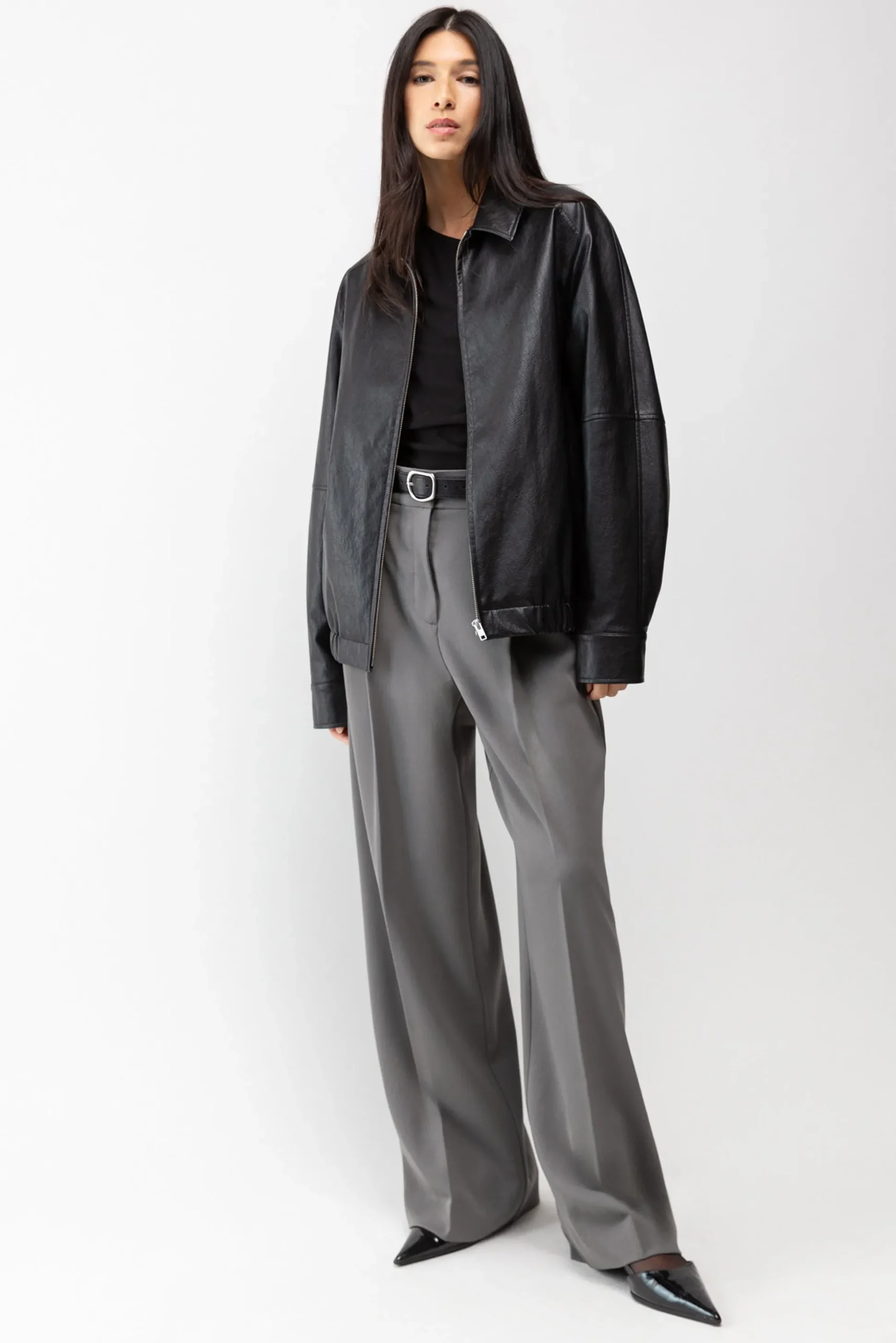 VEGAN LEATHER BOMBER JACKET