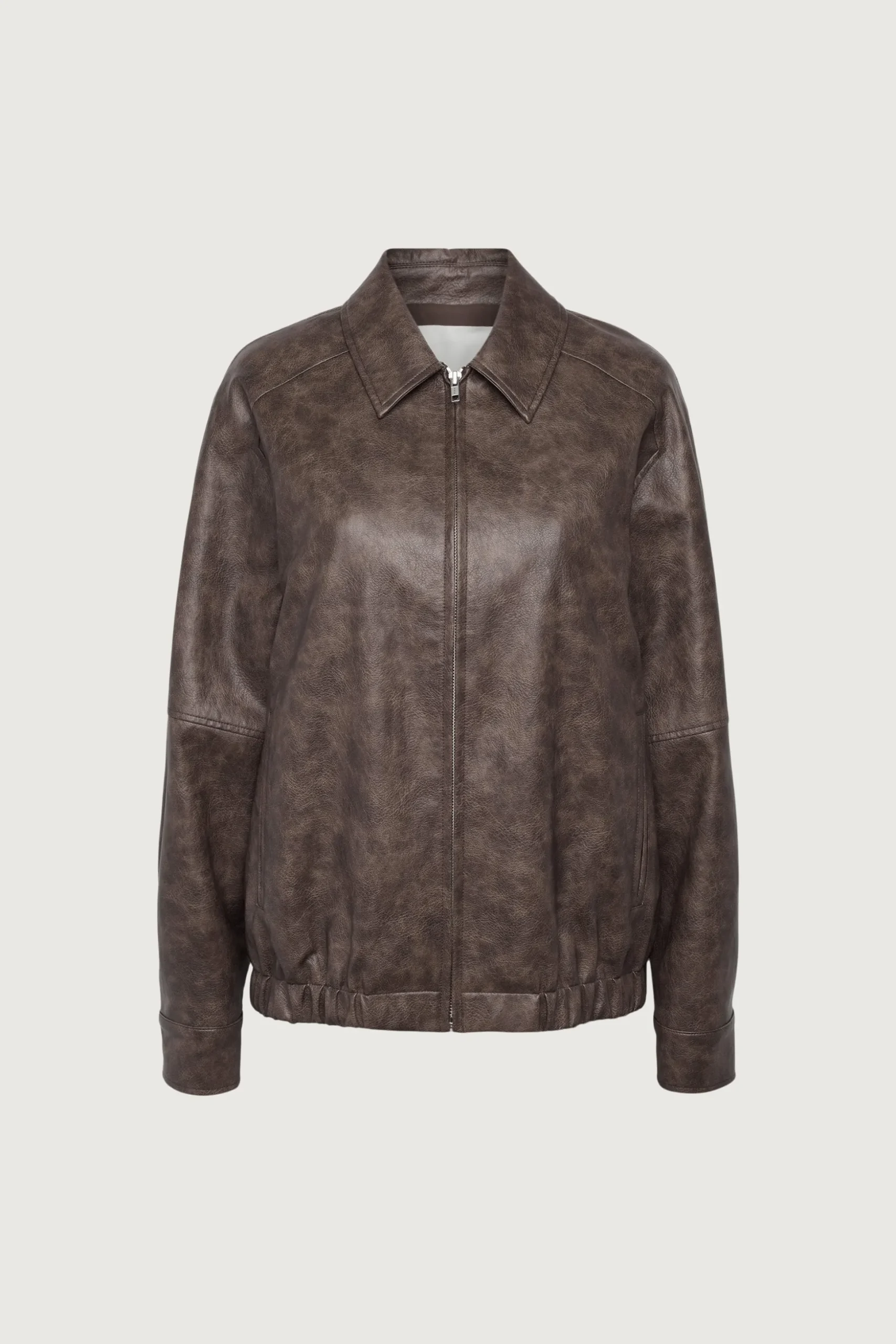 VEGAN LEATHER BOMBER JACKET
