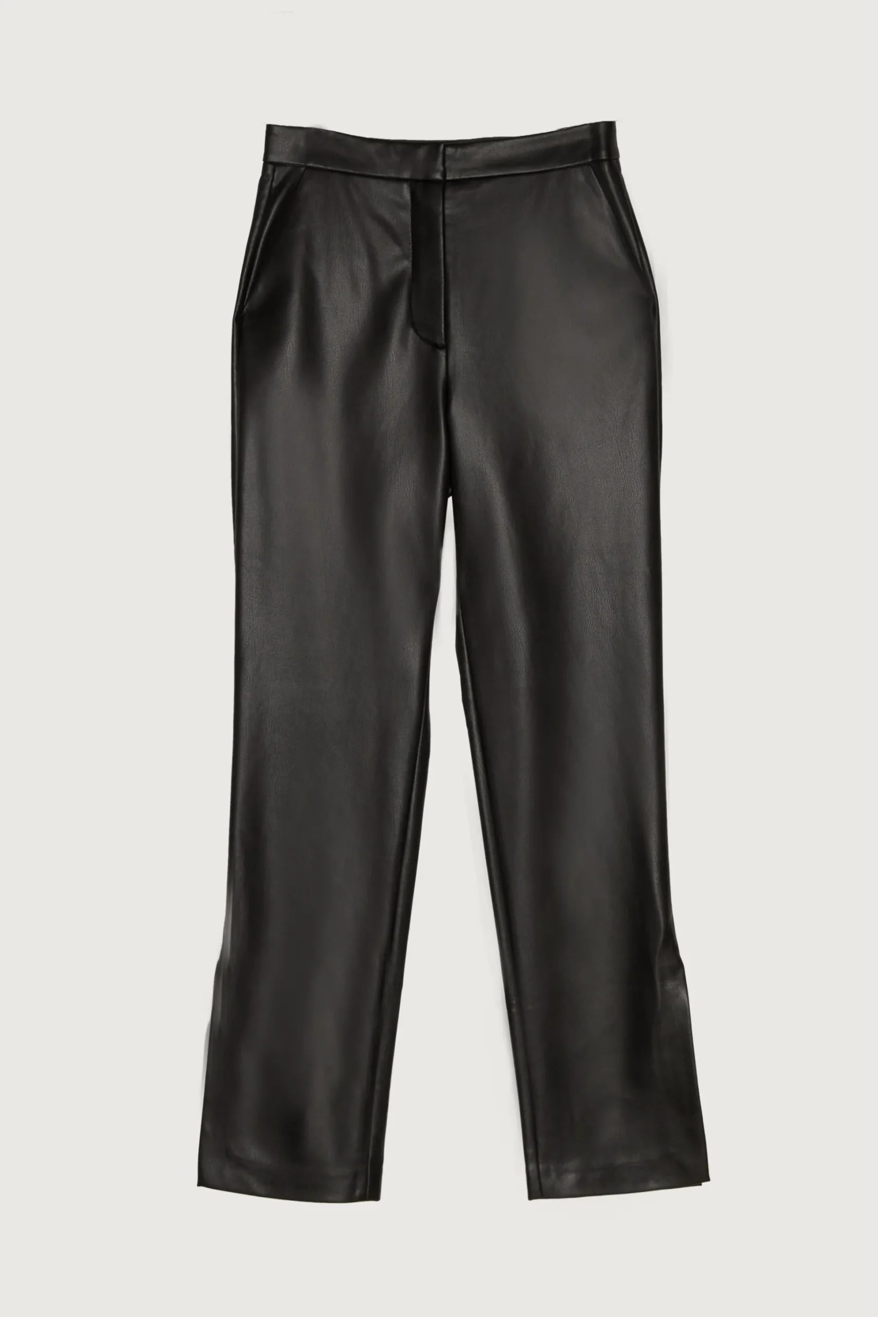 VEGAN LEATHER PANT WITH SIDE SLIT