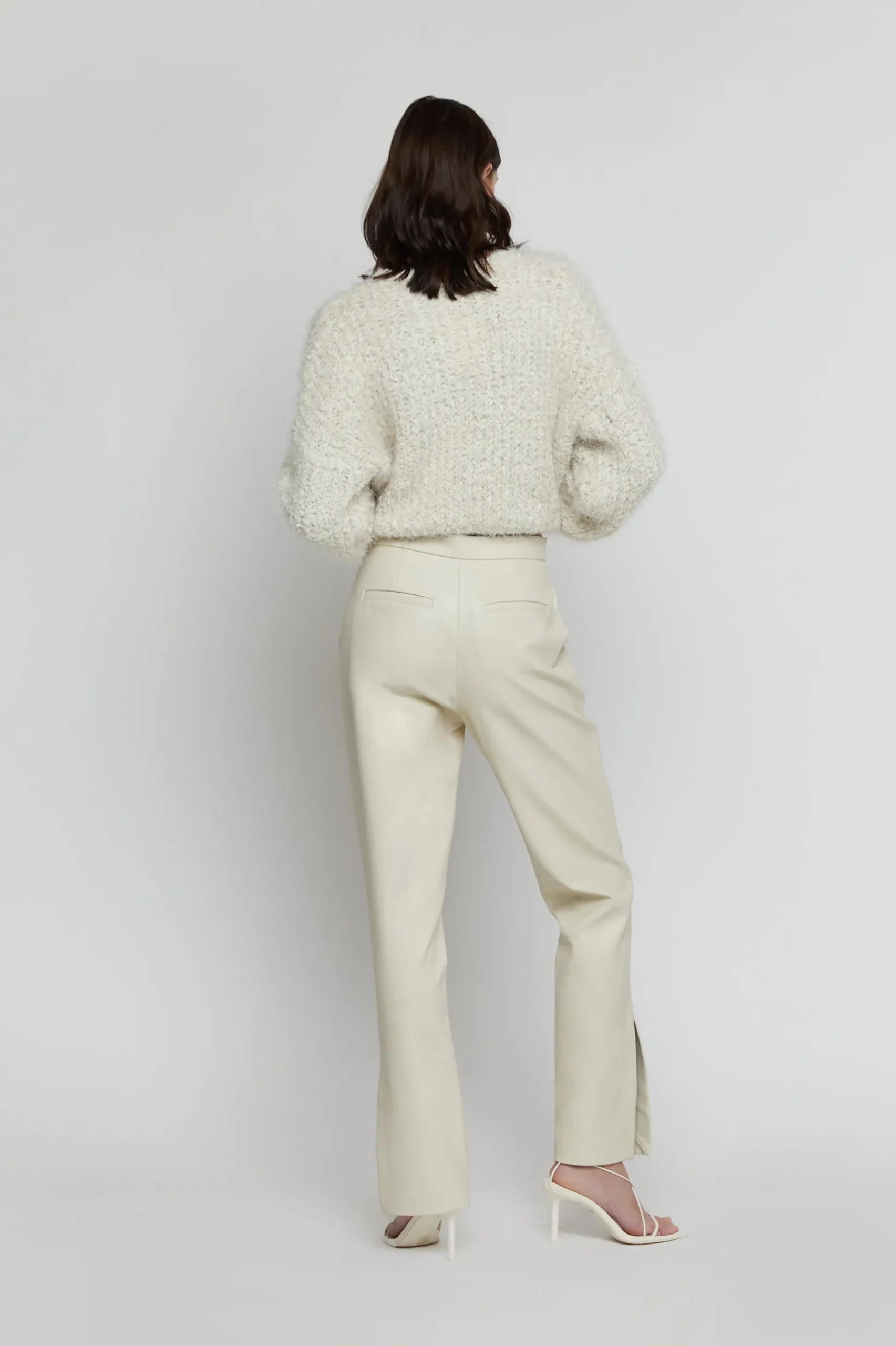 VEGAN LEATHER PANT WITH SIDE SLIT