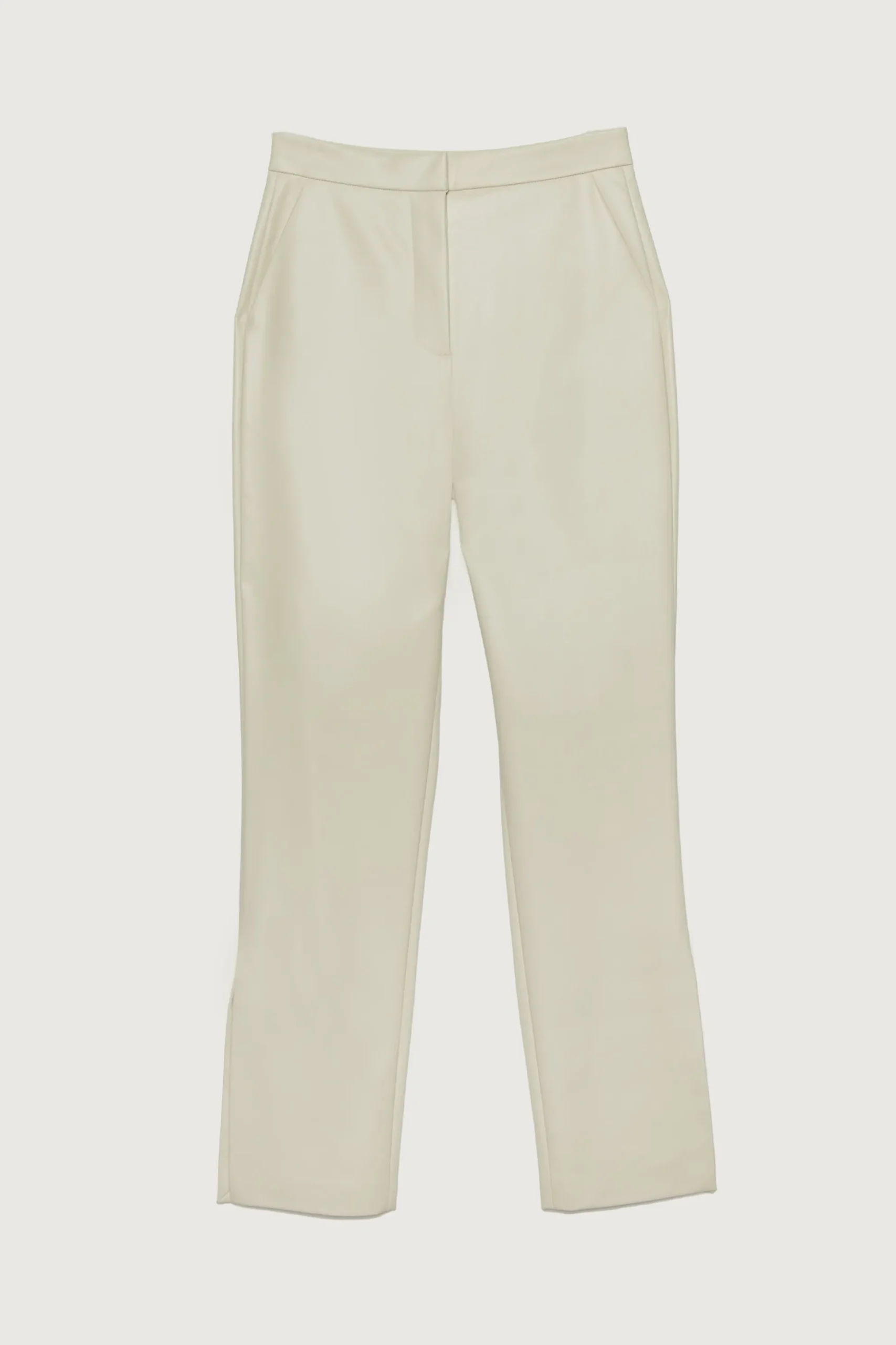 VEGAN LEATHER PANT WITH SIDE SLIT