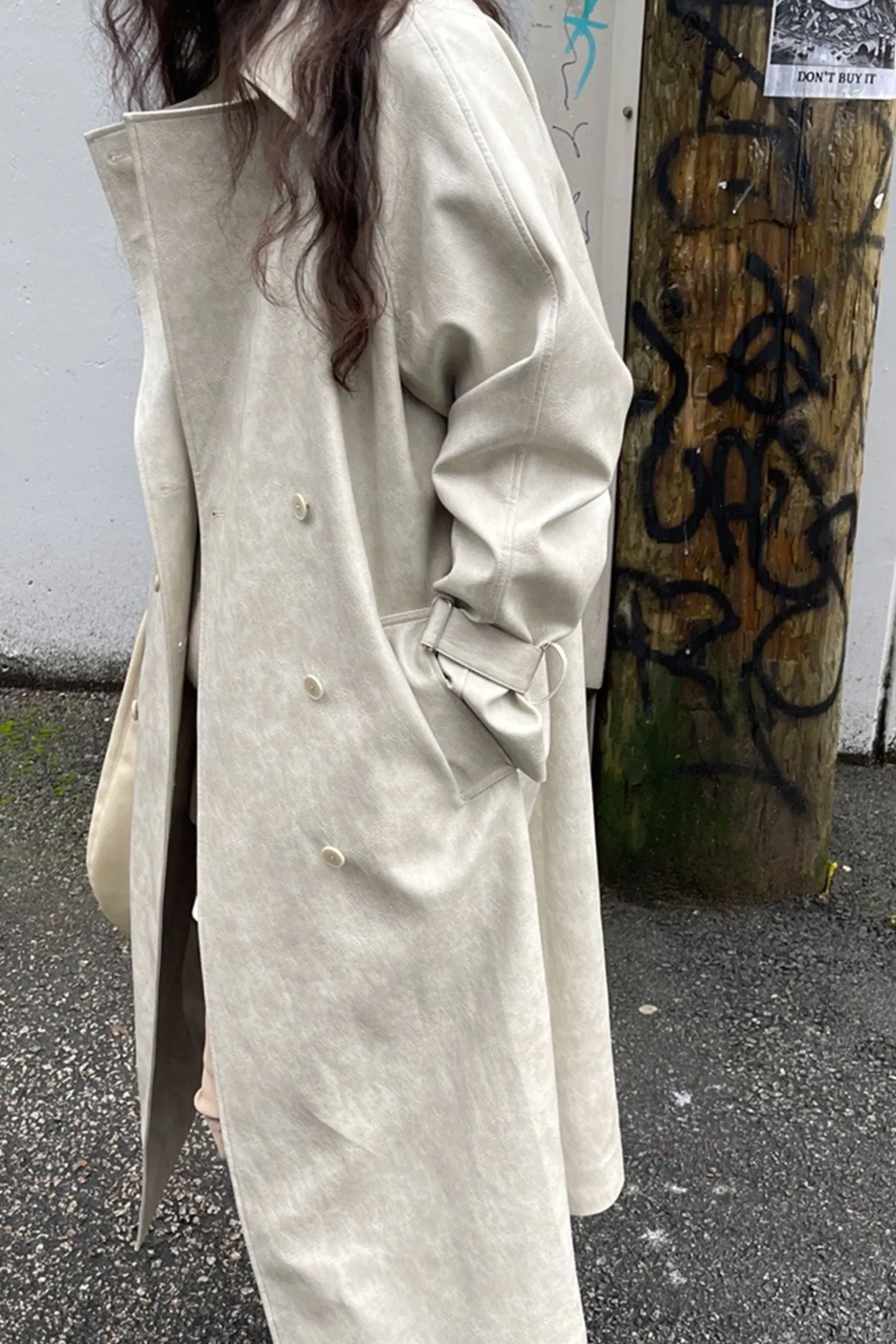 VEGAN LEATHER TRENCH COAT