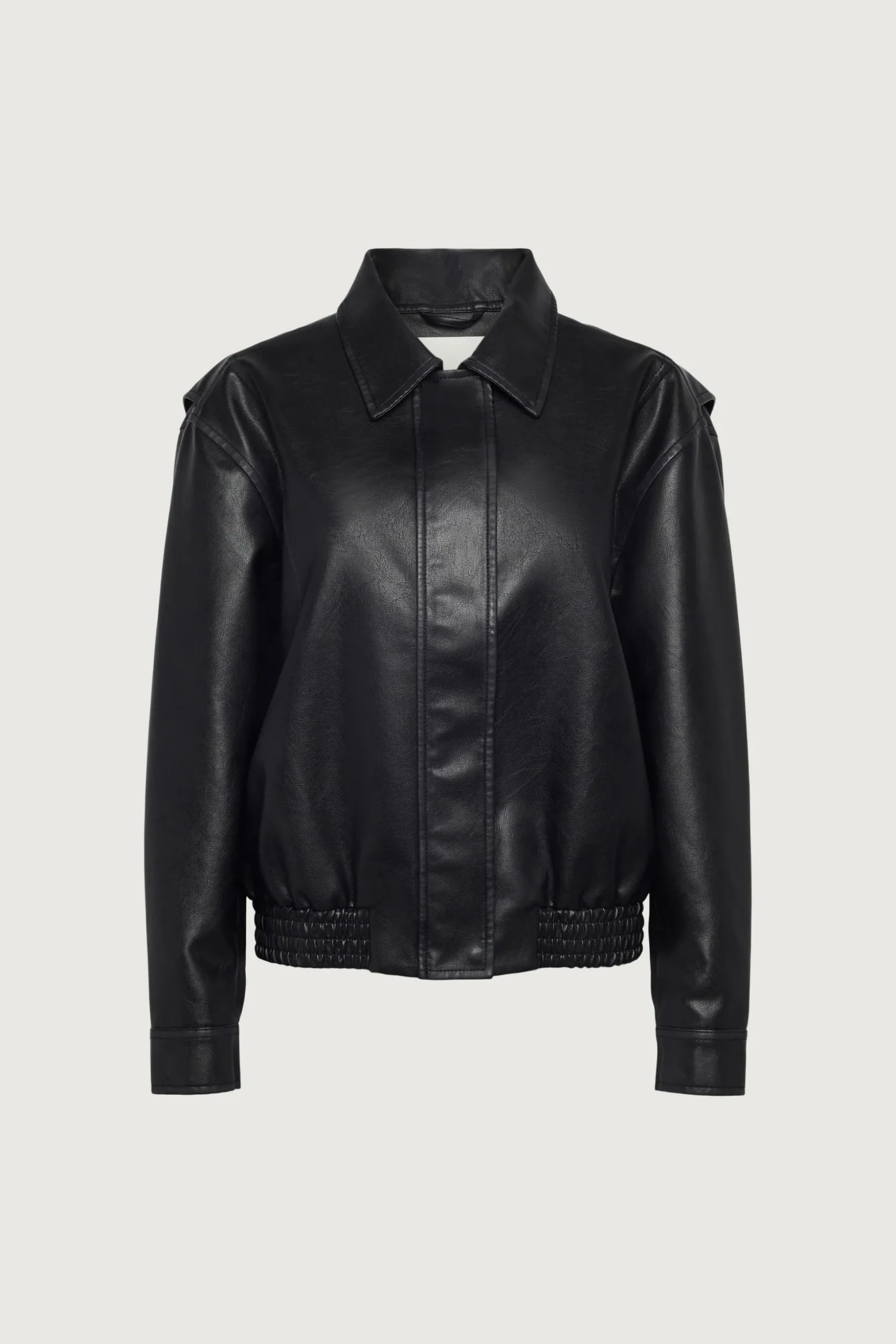 VINTAGE INSPIRED VEGAN LEATHER BOMBER JACKET