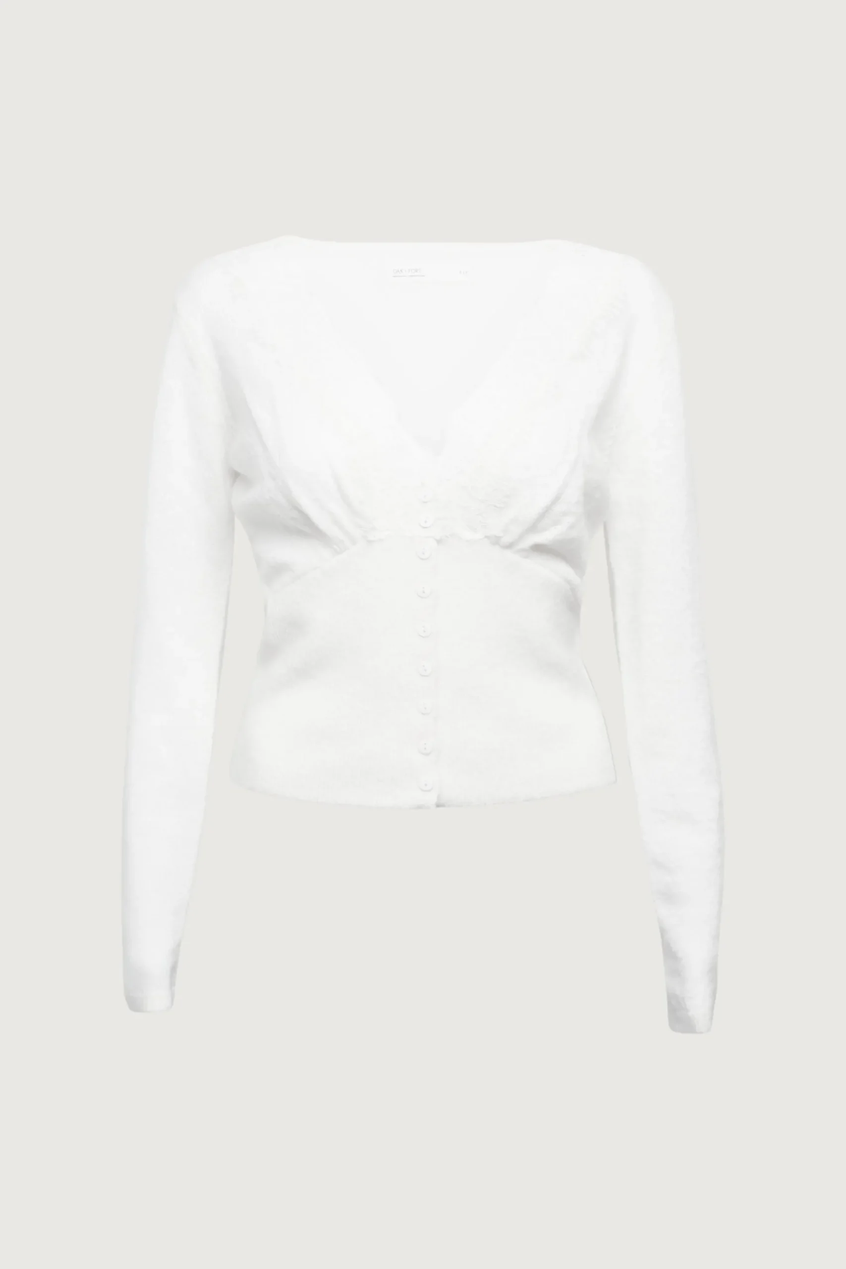 V-NECK LACE TRIM BUTTON FRONT CARDIGAN