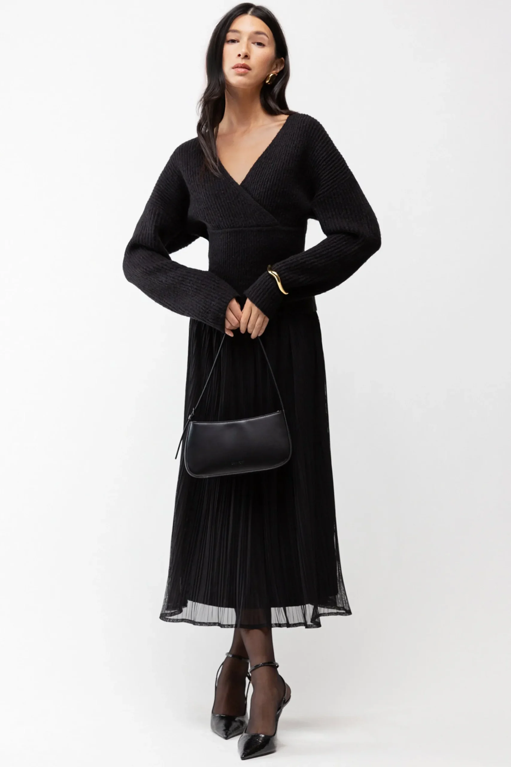 V-NECK WRAP SWEATER