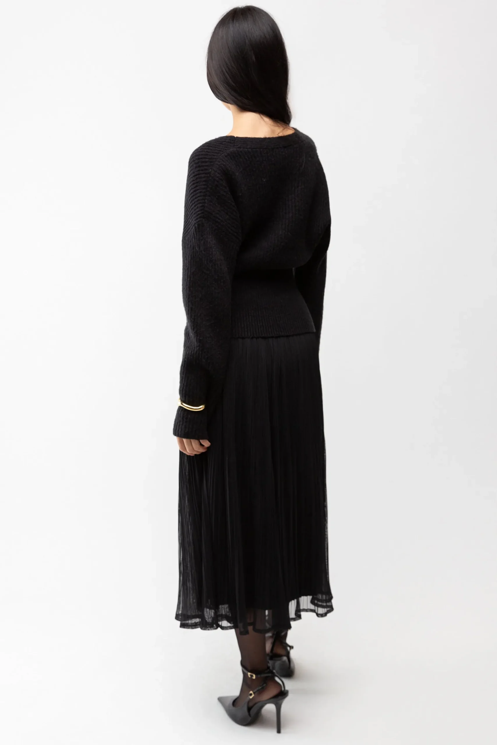 V-NECK WRAP SWEATER