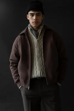 WOOL BLEND BOMBER JACKET