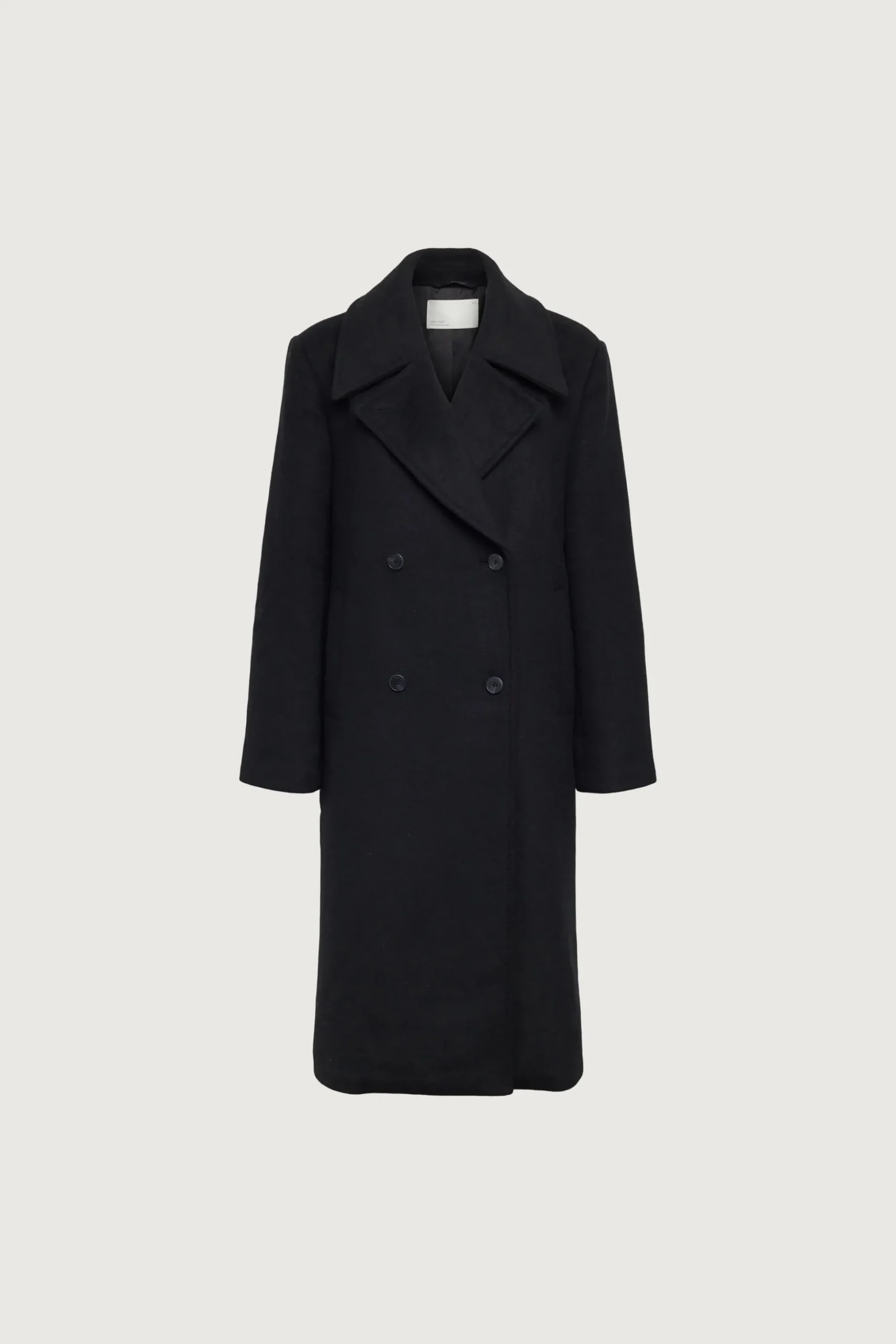WOOL-BLEND DOUBLE BREASTED COAT WITH POCKETS